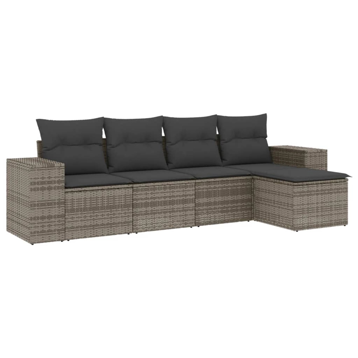 vidaXL 5-tlg Garten-Sofagarnitur mit Kissen Grau Poly Rattan Modell 64 günstig online kaufen