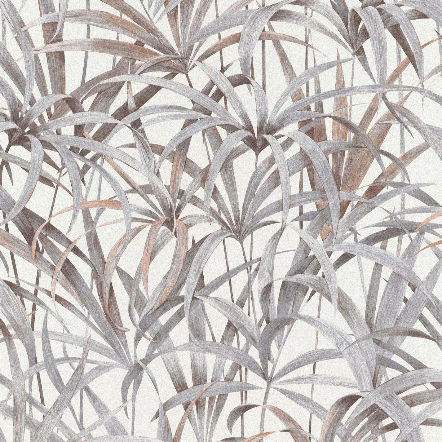 Bricoflor Palmen Tapete in Grau Weiß Braun Moderne Vliestapete mit Palmenbl günstig online kaufen