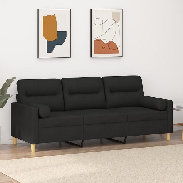 vidaXL Sofa 3-Sitzer-Sofa mit Zierkissen Weinrot 180 cm Stoff günstig online kaufen