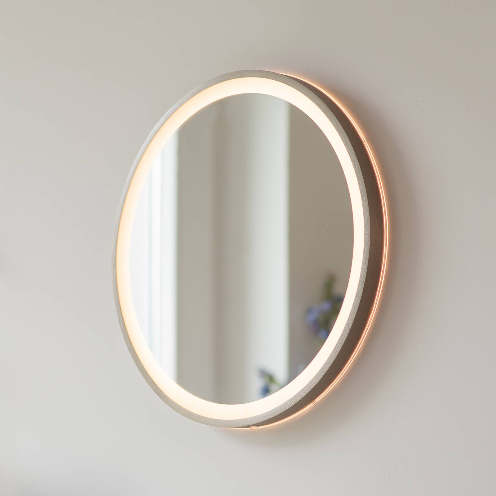 LED-Wandspiegel VIDRO, bronze, Ø 46 cm, Powerbank, Schalter günstig online kaufen