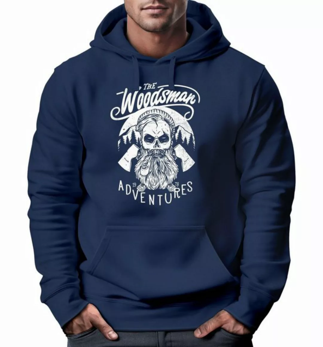 Neverless Hoodie Cooler Herren Kapuzen-Pullover Lumberjack Hipster Bart Tot günstig online kaufen