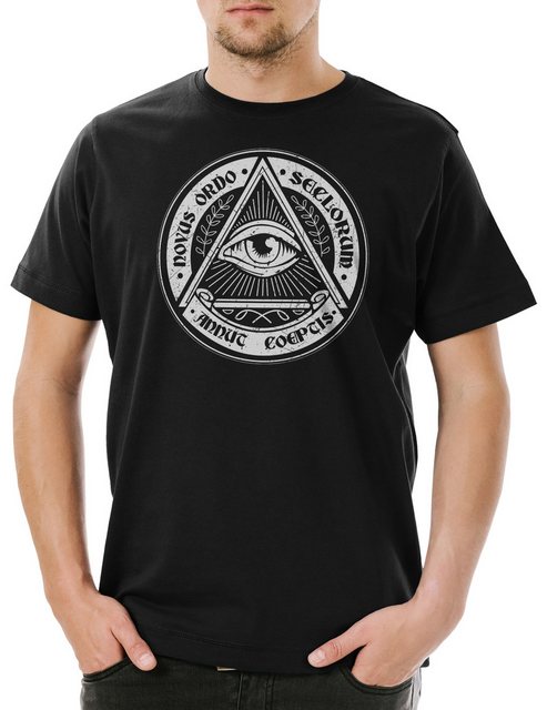 Urban Backwoods Print-Shirt Illuminati Eye Herren T-Shirt Illuminaten Freim günstig online kaufen