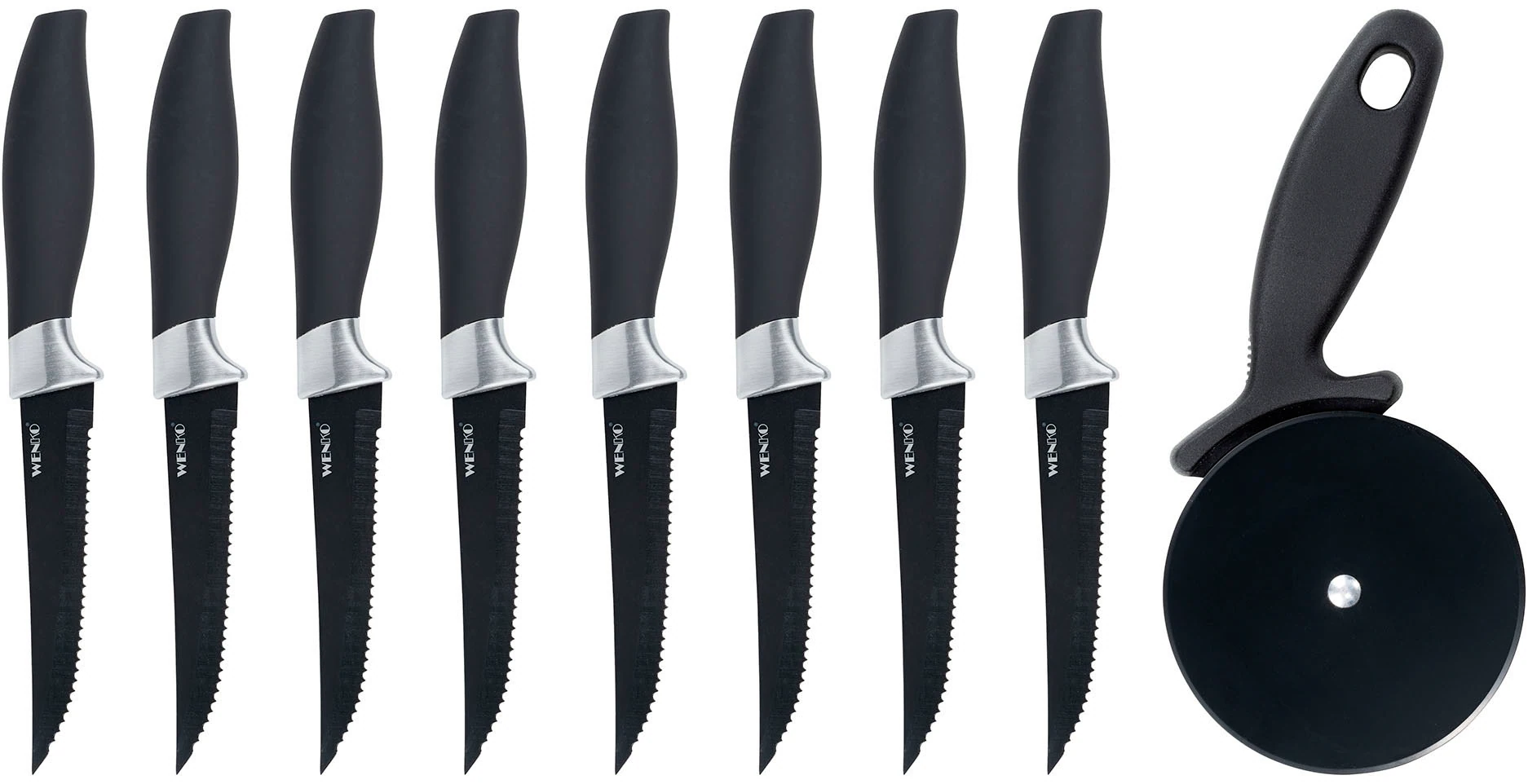 WENKO Messer-Set »BBQ-Messer & Pizzaschneider«, (Set, 9 tlg.), für Steaks, günstig online kaufen