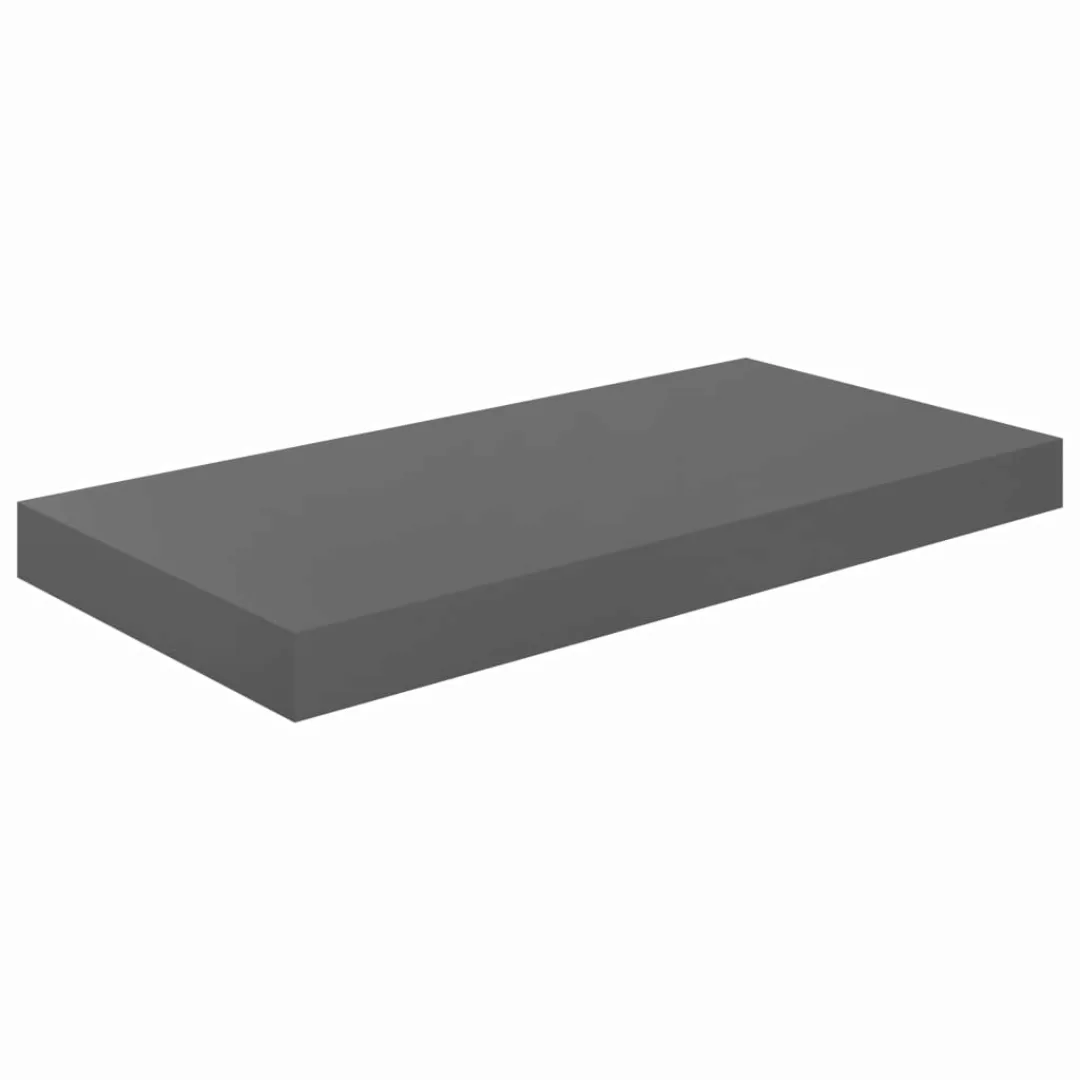 Schwebendes Wandregal Hochglanz-grau 50x23x3,8 Cm Mdf günstig online kaufen