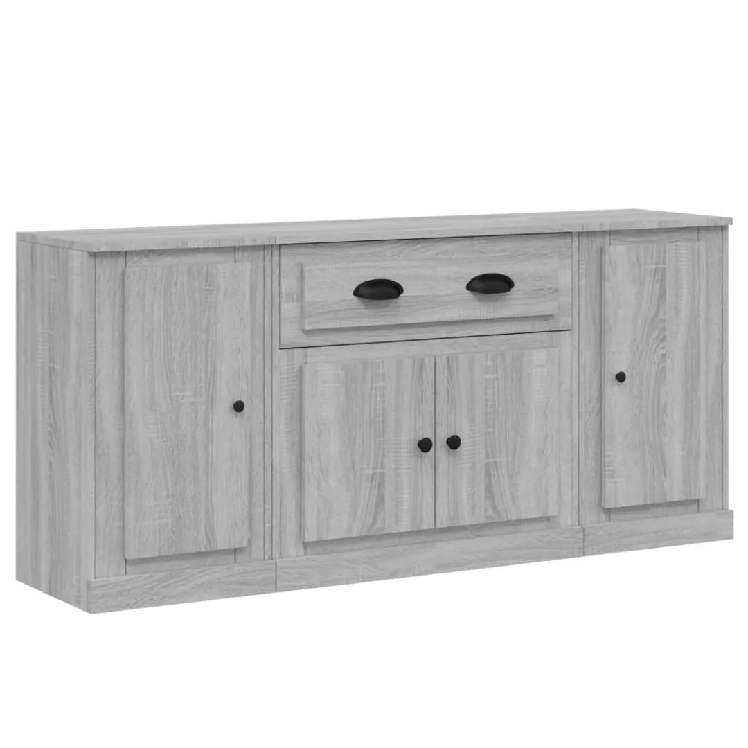 Vidaxl Sideboards 3 Stk. Grau Sonoma Holzwerkstoff günstig online kaufen