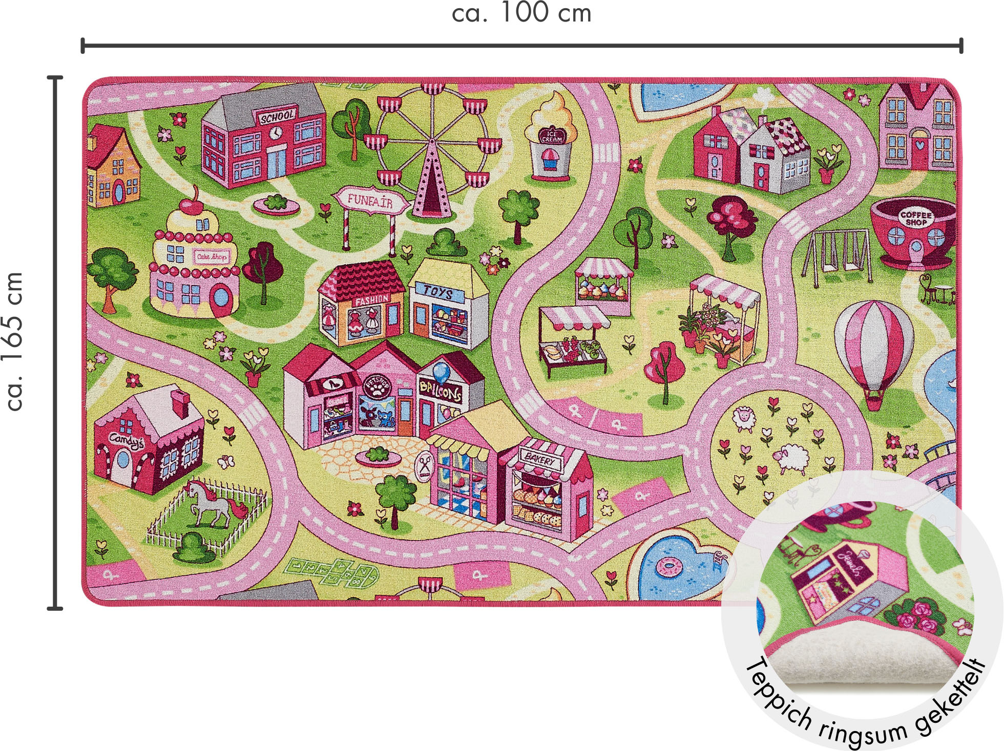 Andiamo Kinderteppich »Big City/Sweet Village«, rechteckig, Straßen-Spiel-T günstig online kaufen