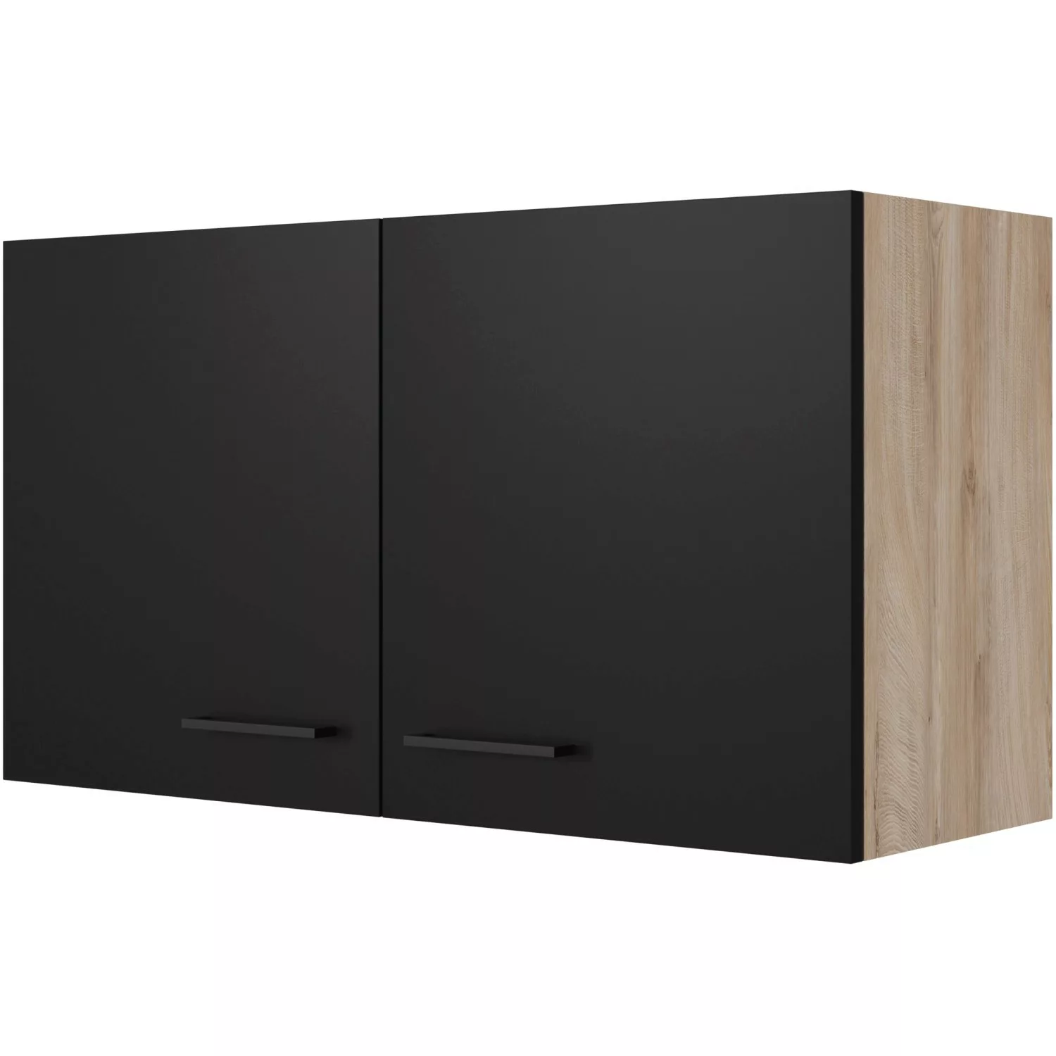 Flex-Well Exclusiv Oberschrank Capri 100 cm Schwarz Matt-Endgrain Oak günstig online kaufen