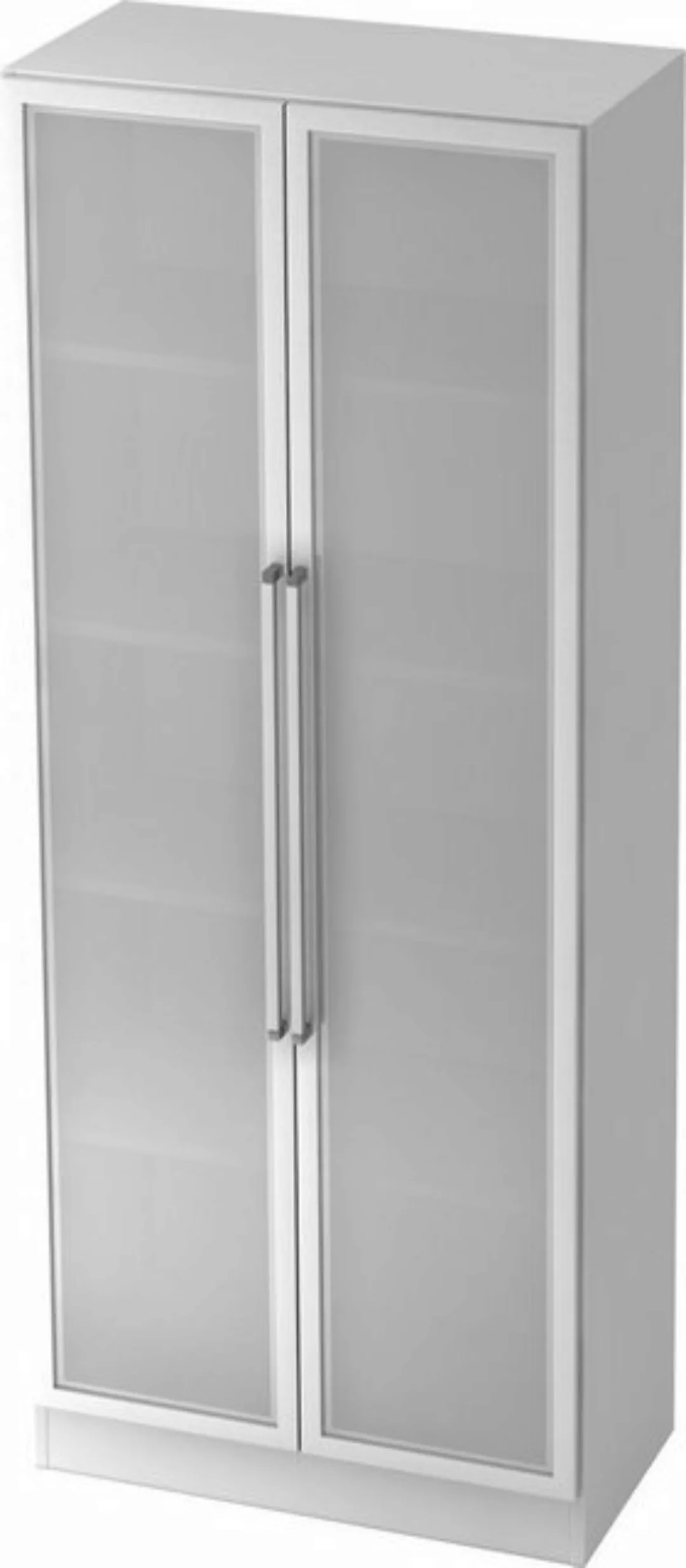 Aktenschrank Glastürenschrank Solid 5OH BxTxH 80x42x200,4cm Griff CE Weiß/S günstig online kaufen