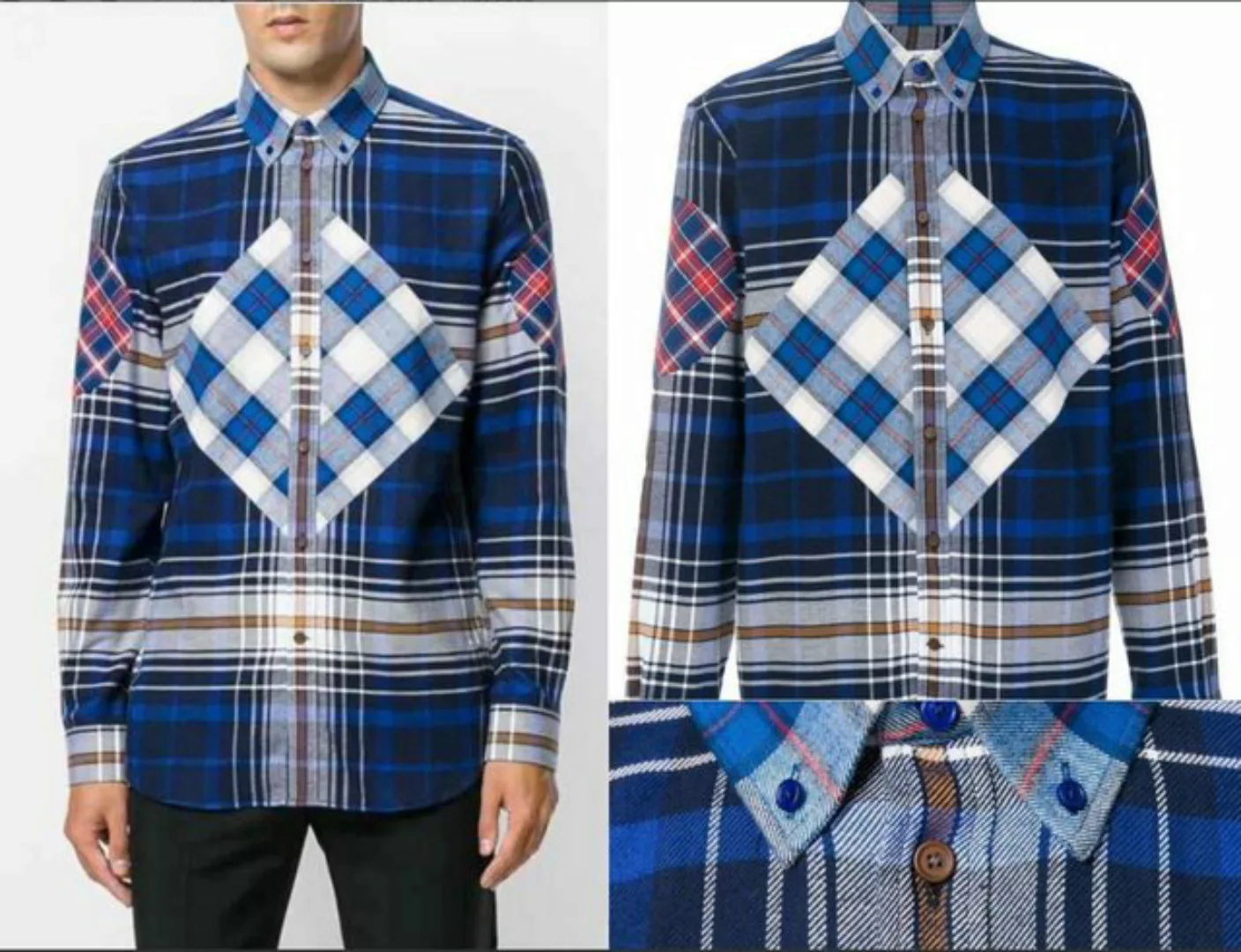 GIVENCHY Hemdjacke GIVENCHY OVERSHIRT CHECK PATCHWORK SHIRT JACKET JACKE-HE günstig online kaufen