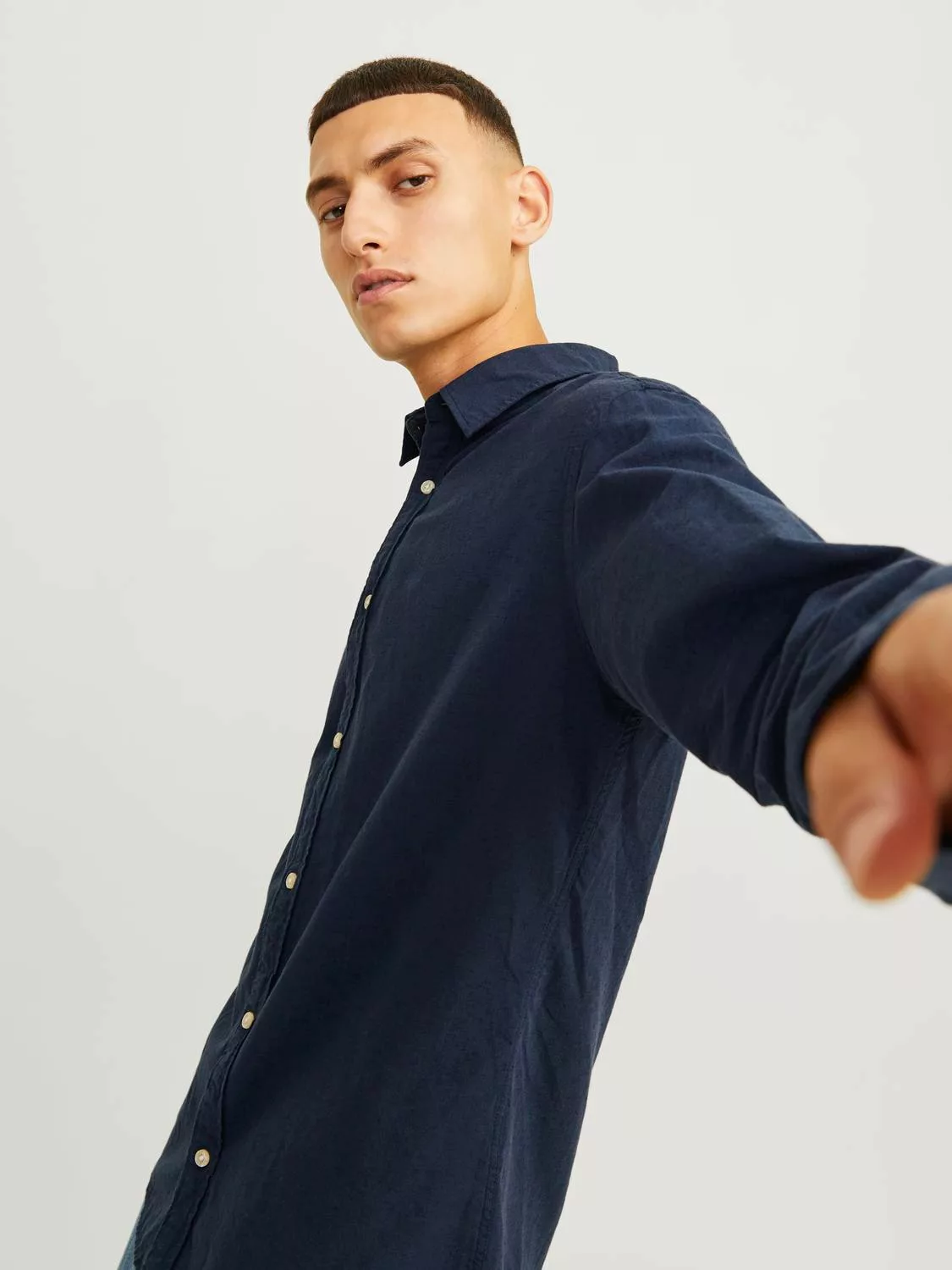 Jack & Jones Langarmhemd "JJELINEN BLEND SHIRT LS SN" günstig online kaufen