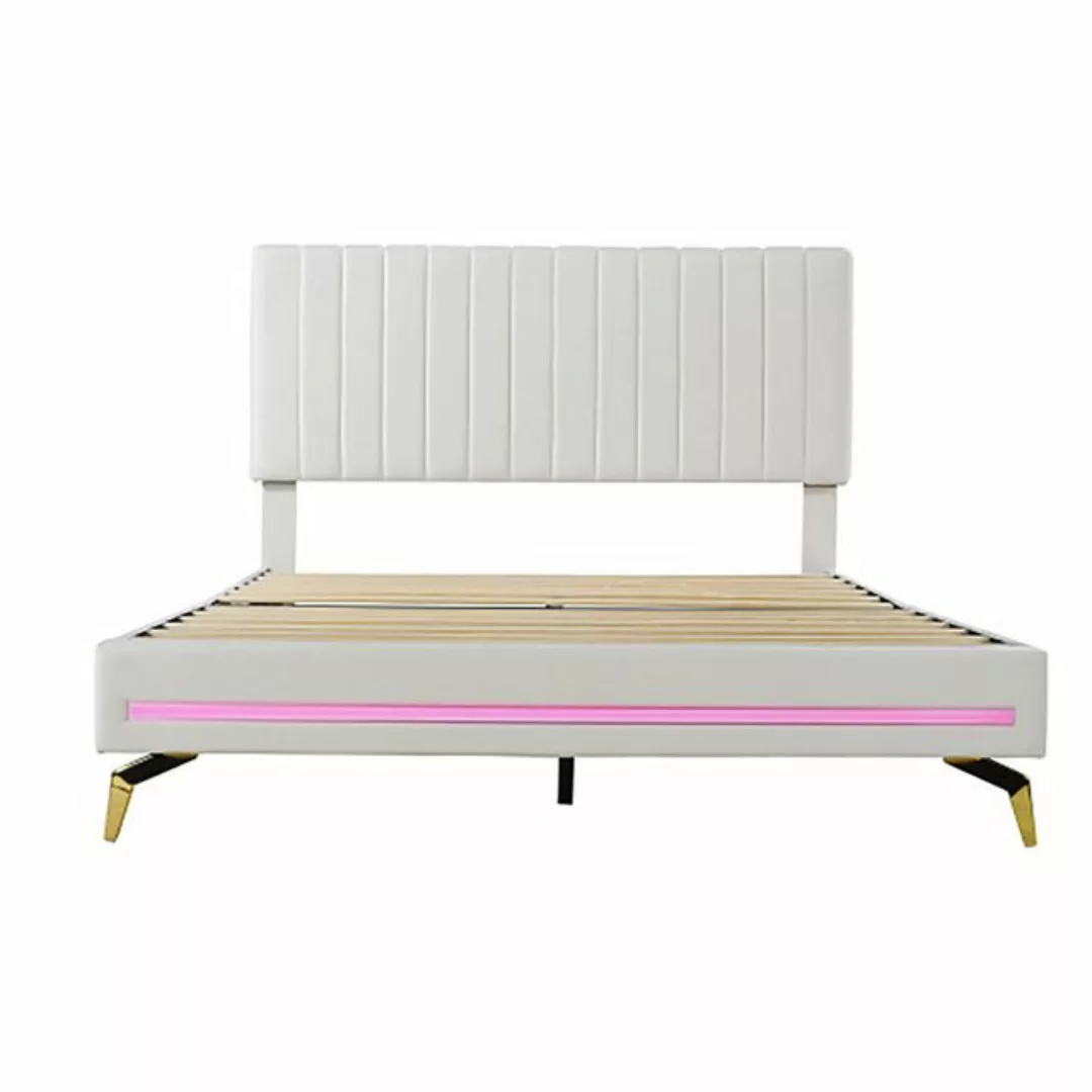 Sweiko Polsterbett (140 x 200 cm), Doppelbett mit verstellbarem Kopfteil, L günstig online kaufen