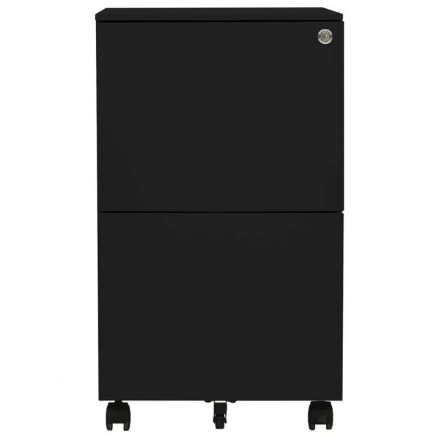 furnicato Aktenschrank mit Rollen Schwarz 39x45x67 cm Stahl günstig online kaufen