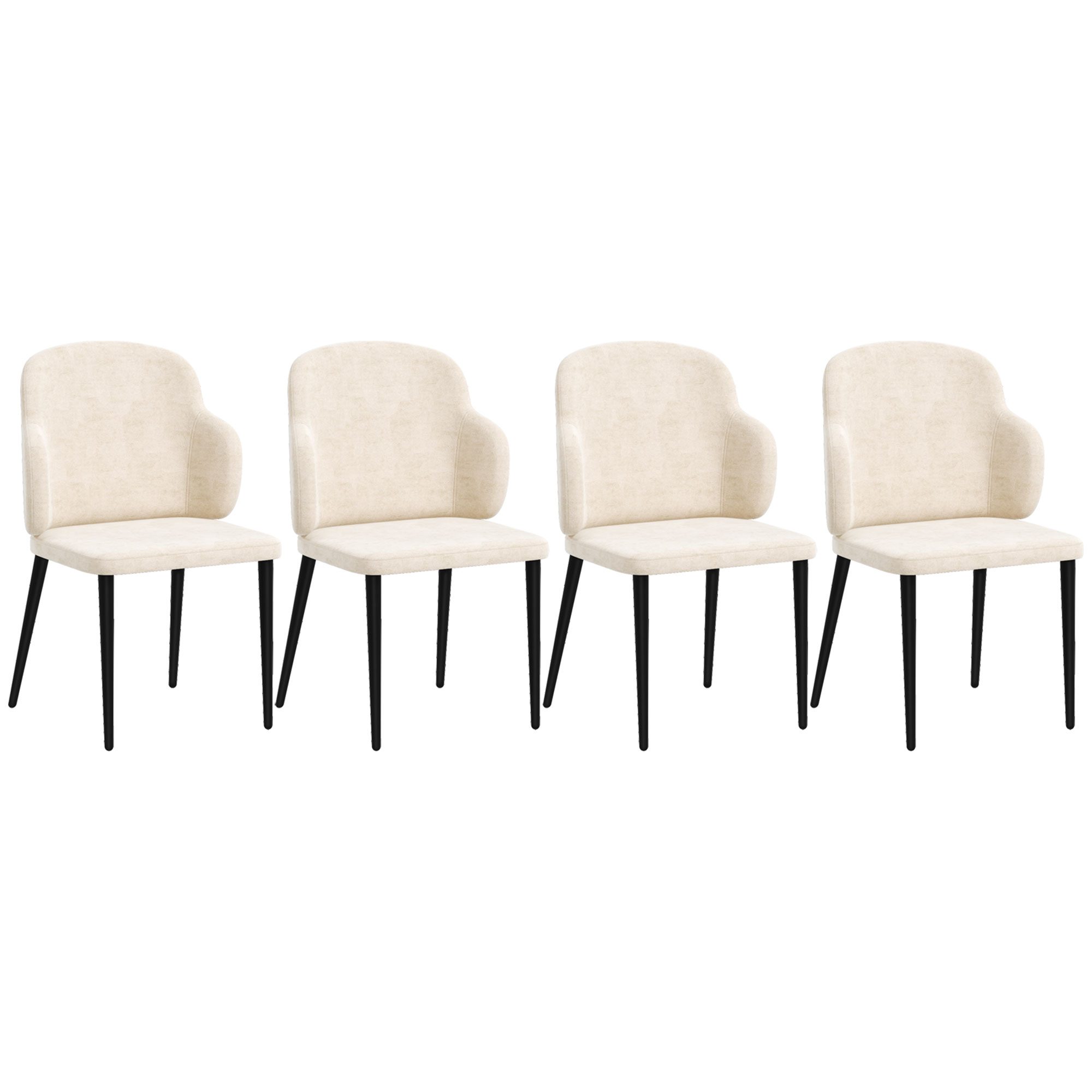 HOMCOM Esszimmerstühle 4er-Set, Küchenstuhl mit Rückenlehne Polsterstuhl mi günstig online kaufen