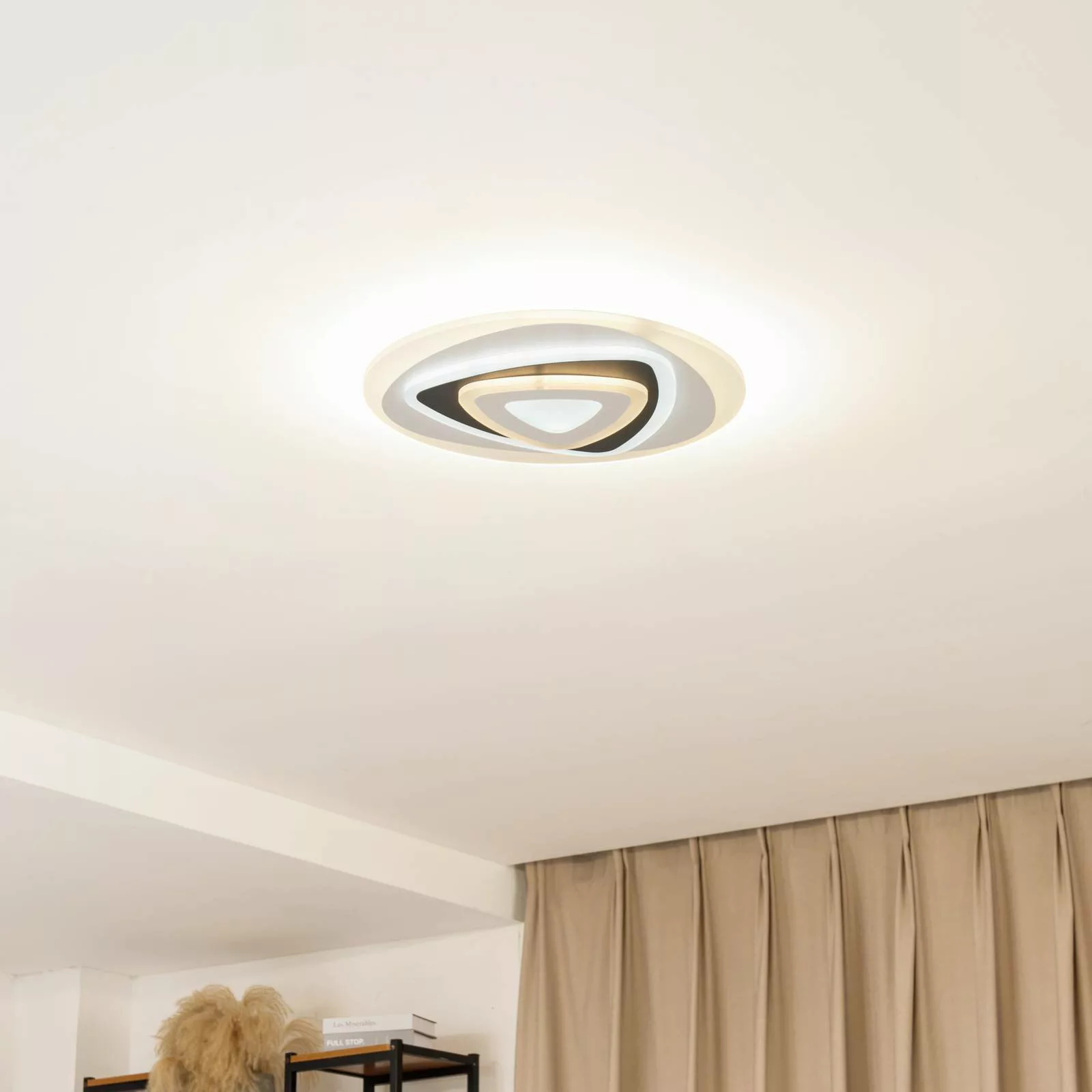 Lindby LED-Deckenleuchte Rebeka, oval, CCT, Fernbedienung günstig online kaufen