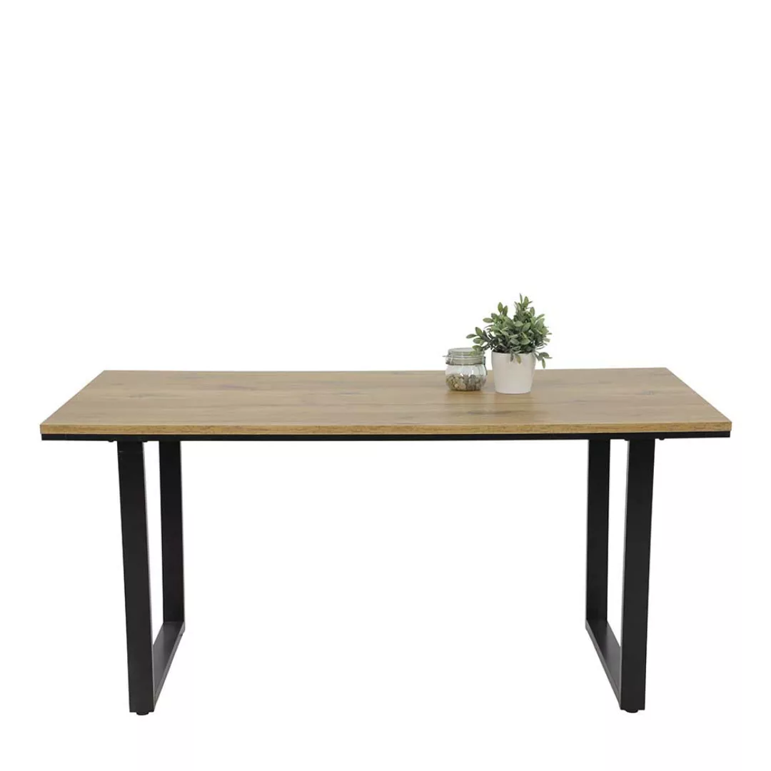 Moderner Tisch Loft Stil in Zinneichefarben und Schwarz 160 cm breit günstig online kaufen