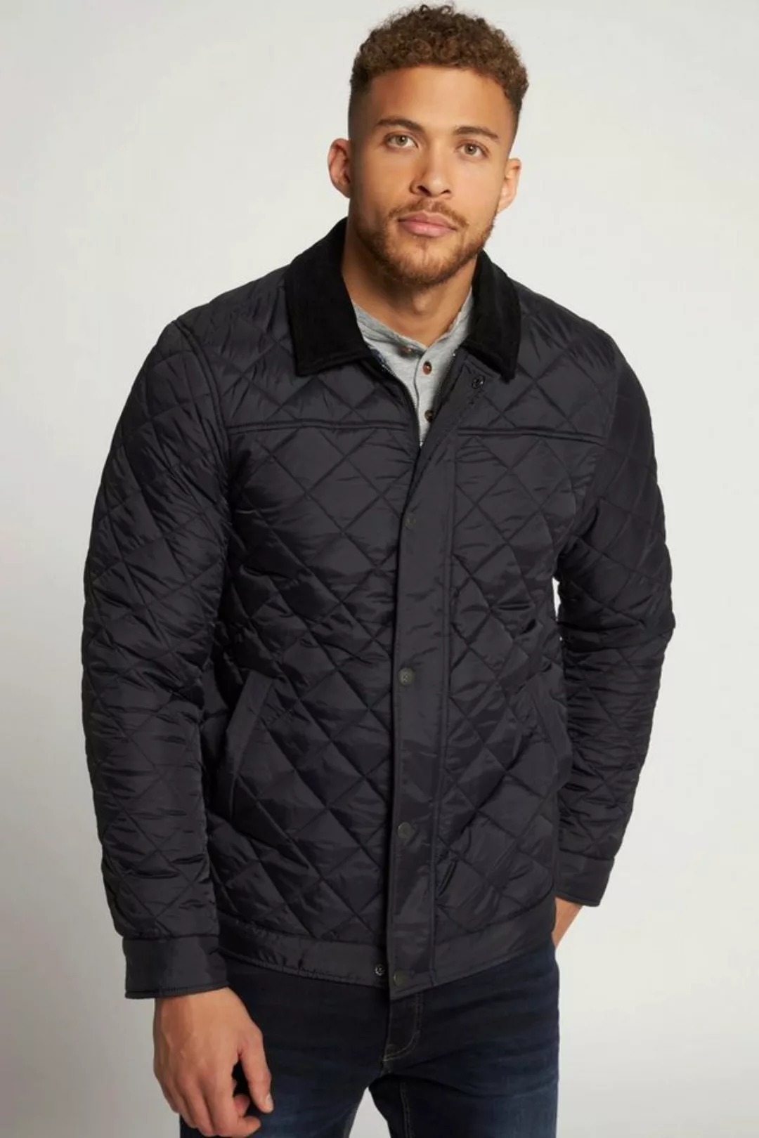 JP1880 Steppjacke Steppjacke Cordkragen Zipper günstig online kaufen