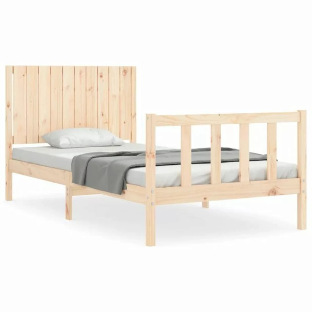 vidaXL Bettgestell Massivholzbett mit Kopfteil 100x200 cm Bett Bettgestell günstig online kaufen