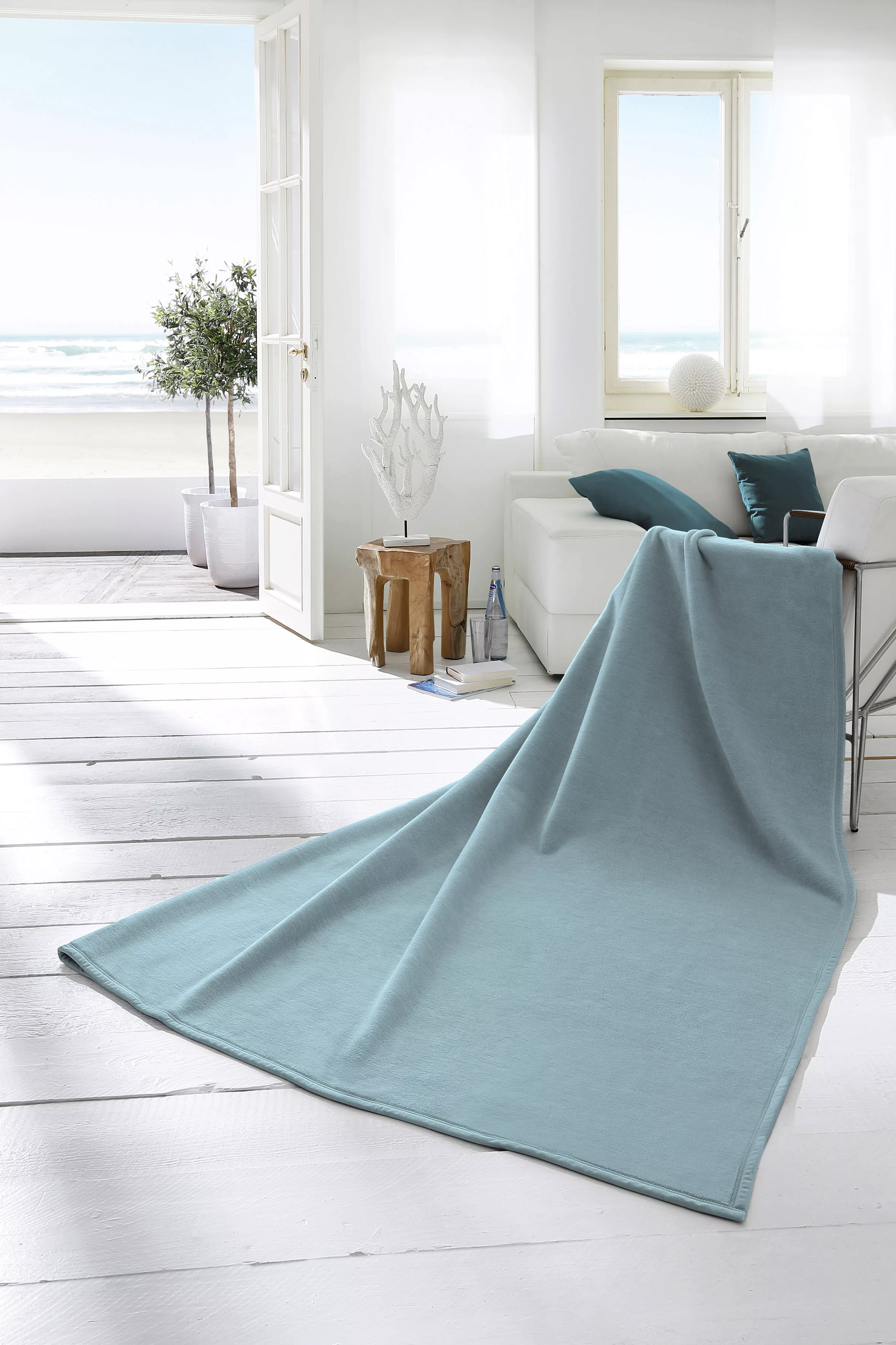 Biederlack Wohndecke »Cotton Home«, im Uni Design, Kuscheldecke günstig online kaufen