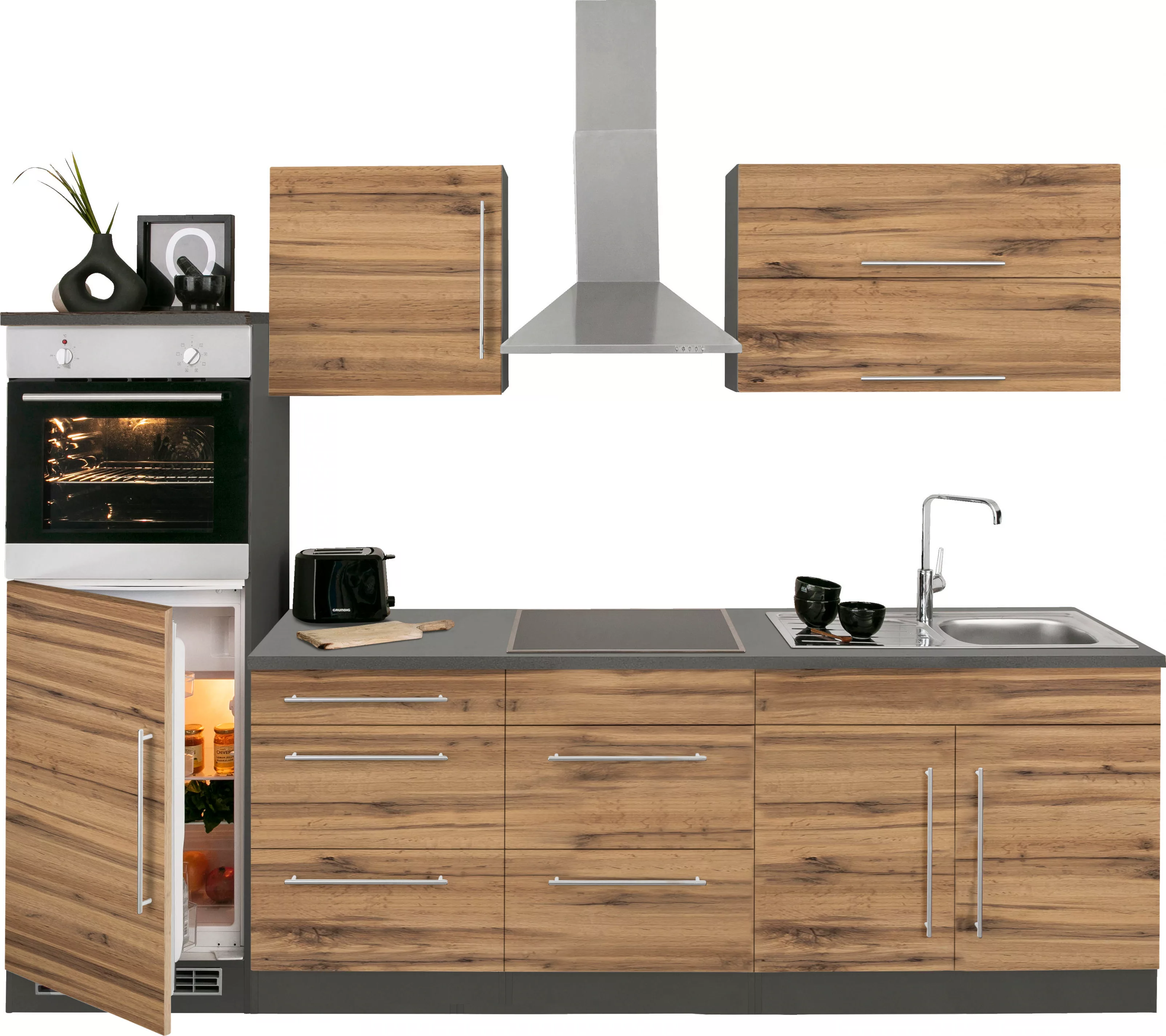 KOCHSTATION Küchenzeile "KS-Samos", mit E-Geräten, Breite 270 cm günstig online kaufen
