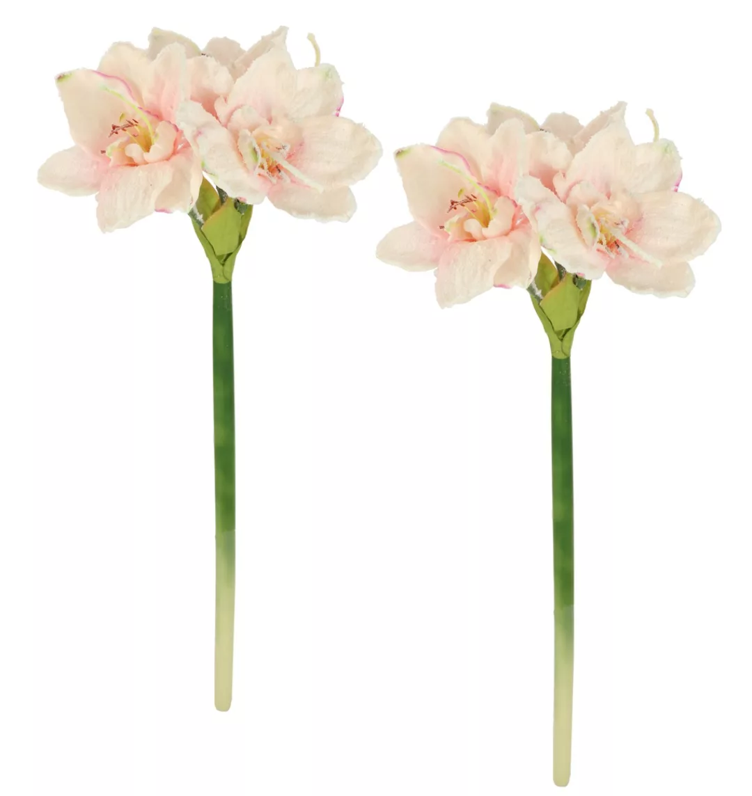 I.GE.A. Kunstblume "Amaryllis mit Kunstschnee", 2er Set Zweige Winterblume günstig online kaufen