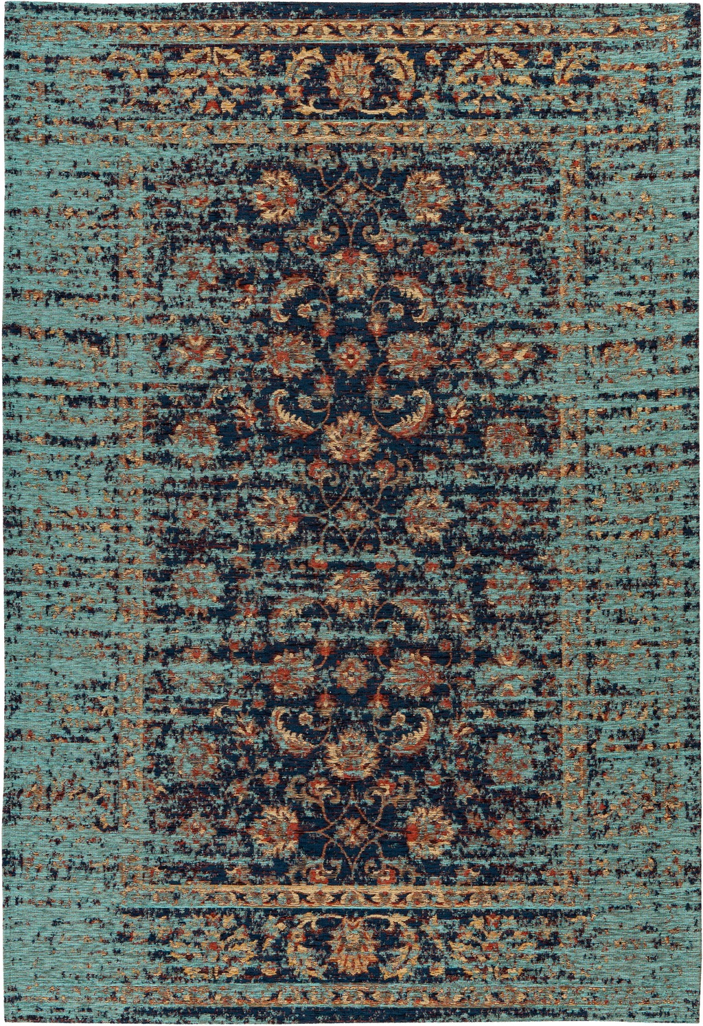 Padiro Teppich »Charme 225«, rechteckig, 5 mm Höhe, Chenille Flachgewebe im günstig online kaufen