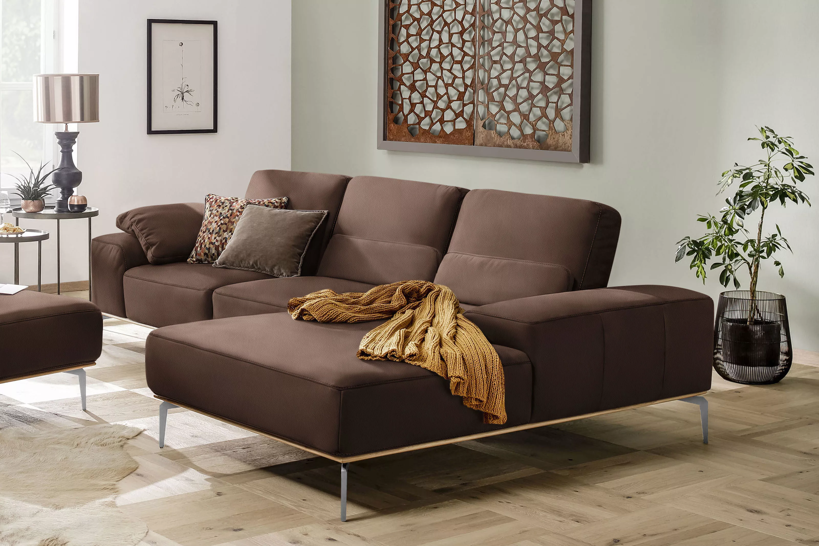 W.SCHILLIG Ecksofa "run, Designsofa, bequem, L-Form", mit elegantem Holzsoc günstig online kaufen