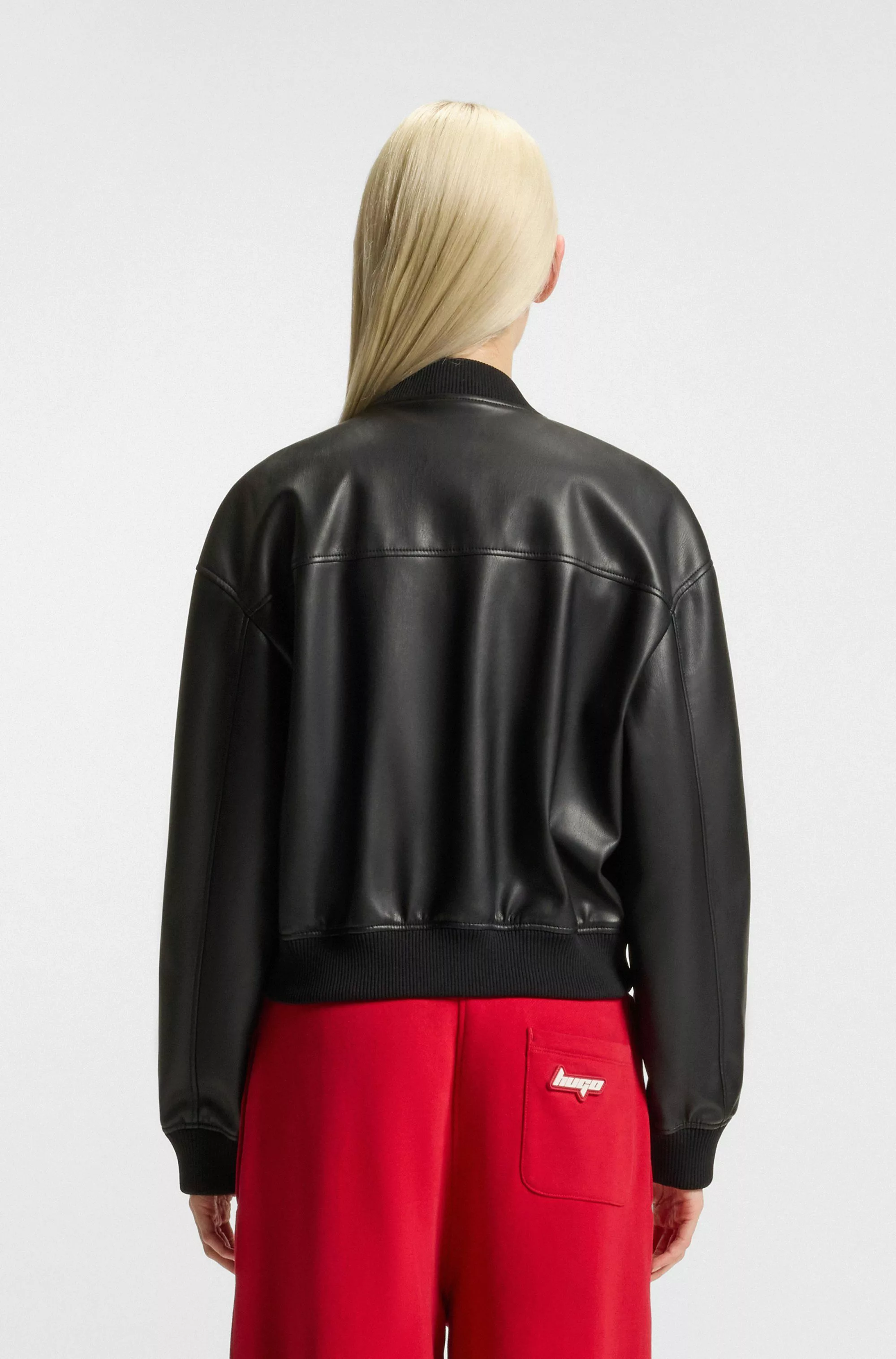 HUGO Blue Bomberjacke Attitude in Kunstleder-Optik günstig online kaufen