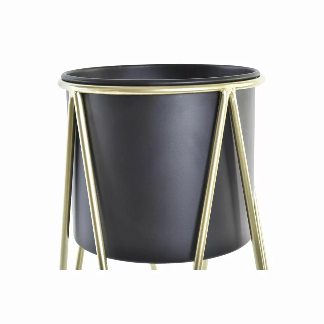 Blumentopfset Dkd Home Decor Schwarz Golden Metall Moderne (26 X 26 X 70 Cm günstig online kaufen