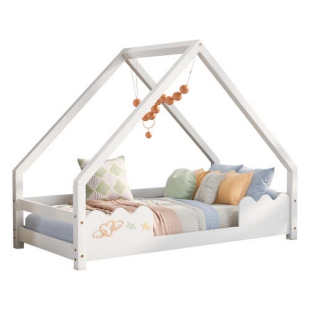 liebtech Kinderbett Hausbett Kinderbett 90x200cm mit Rausfallschutz (Massiv günstig online kaufen