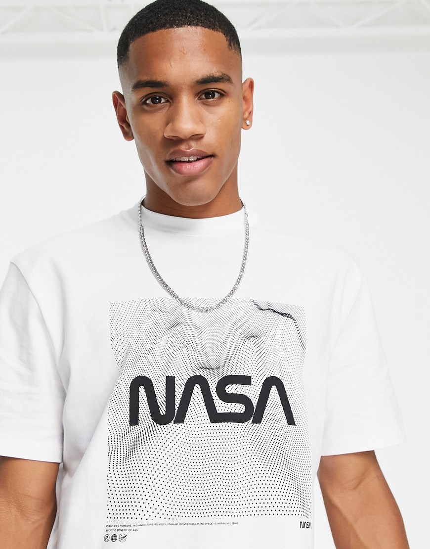 River Island – Kurzärmliges T-Shirt in Weiß mit NASA -Logo günstig online kaufen