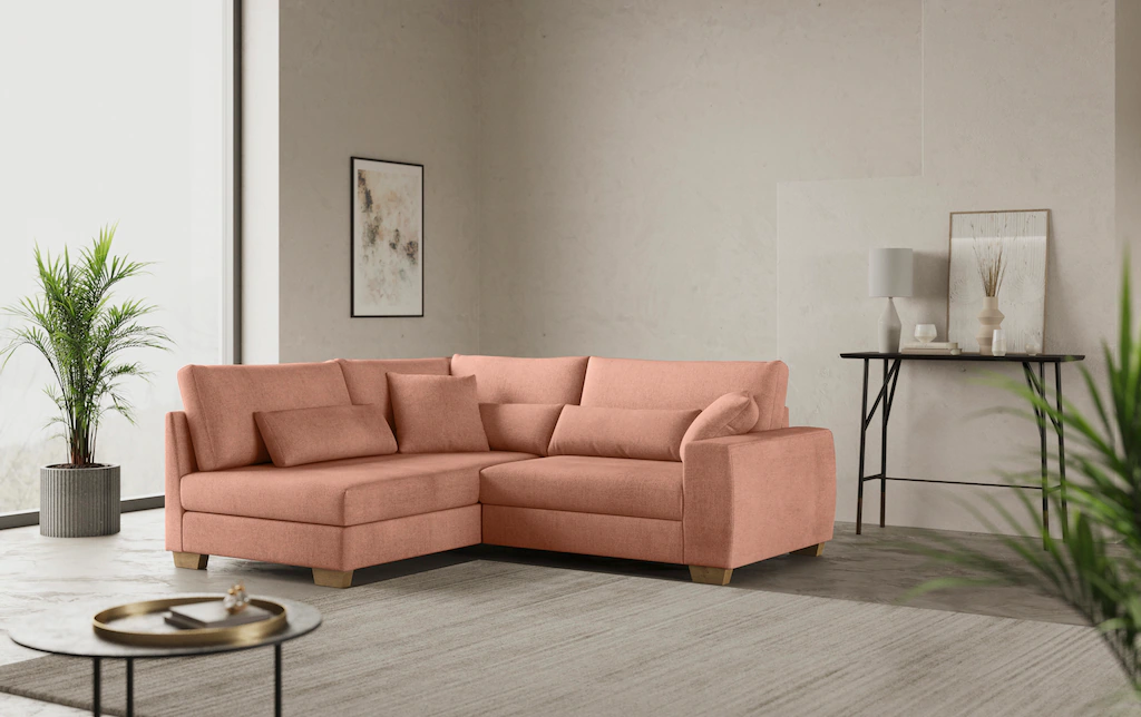 Mr. Couch Ecksofa "Helena L-Form", mit Taschenfederkern, bis 140 kg belastb günstig online kaufen