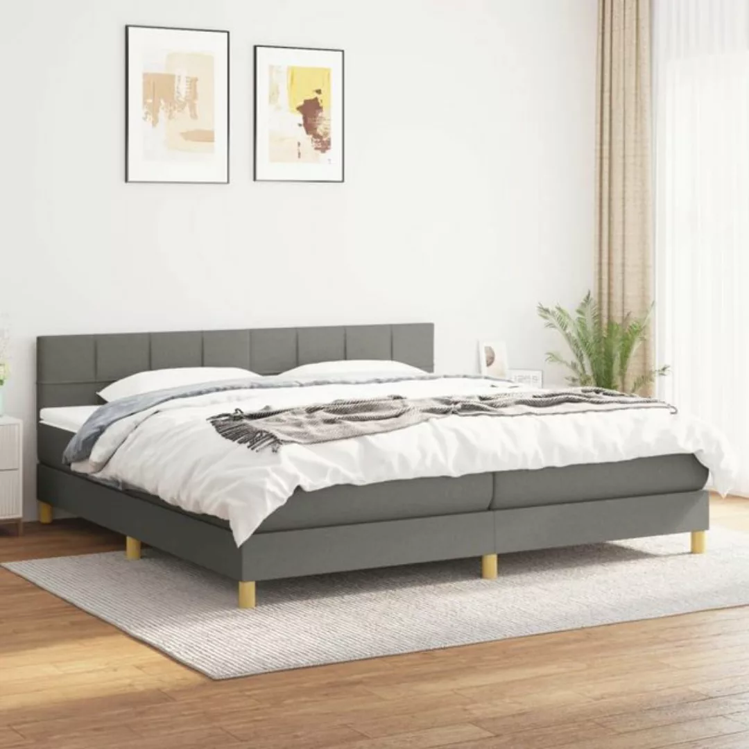 vidaXL Bettgestell Boxspringbett mit Matratze Schwarz 200x200 cm Stoff Bett günstig online kaufen