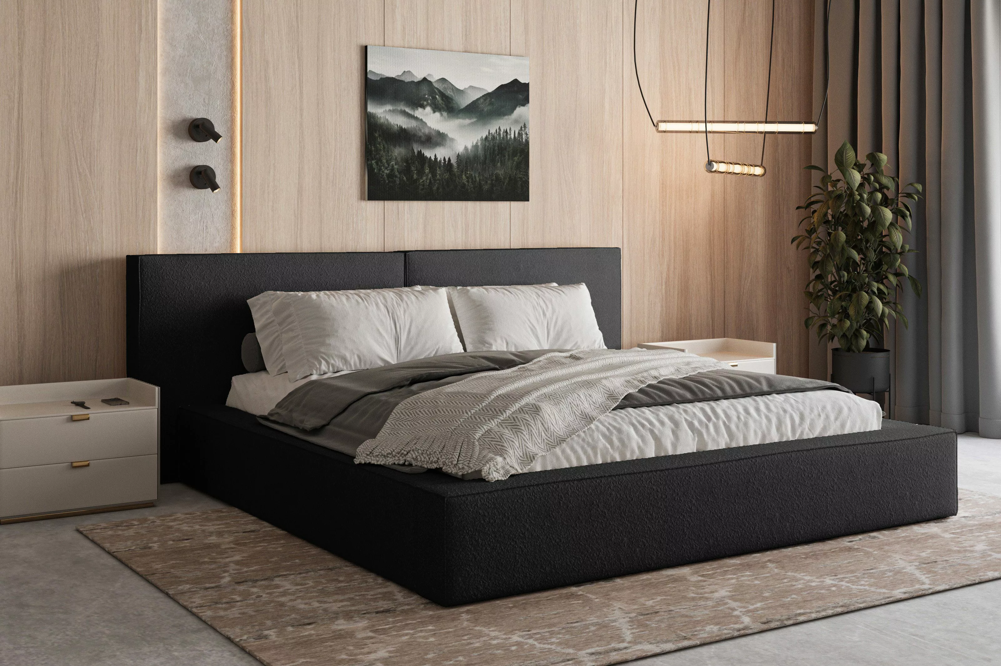 MOEBLO Polsterbett aus Bouclé Bett 06 günstig online kaufen