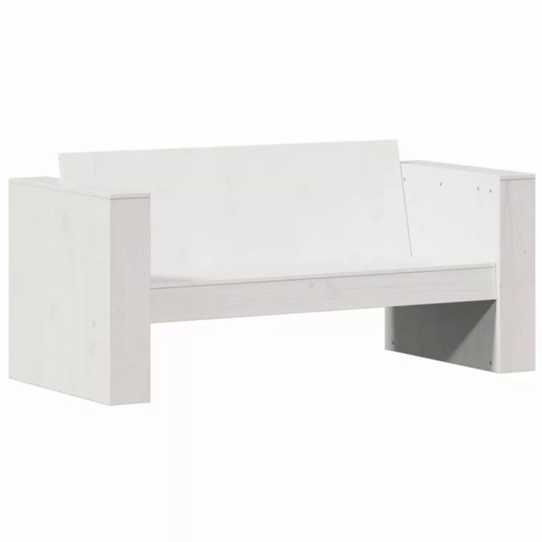 vidaXL Loungesofa Gartensofa 2-Sitzer Weiß 134x60x62 cm Massivholz Kiefer günstig online kaufen
