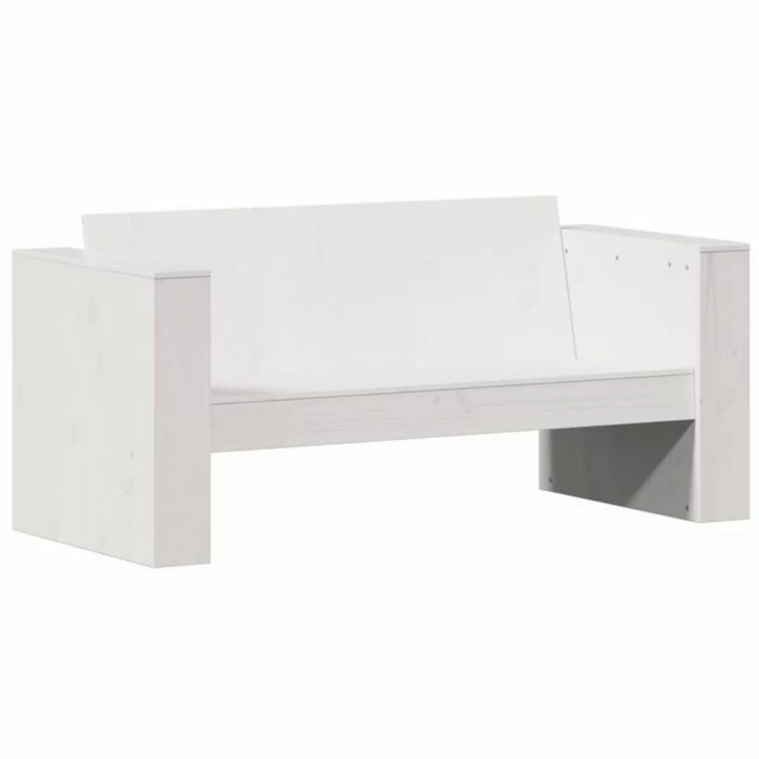 vidaXL Sofa, Gartensofa 2-Sitzer Weiß 134x60x62 cm Massivholz Kiefer günstig online kaufen