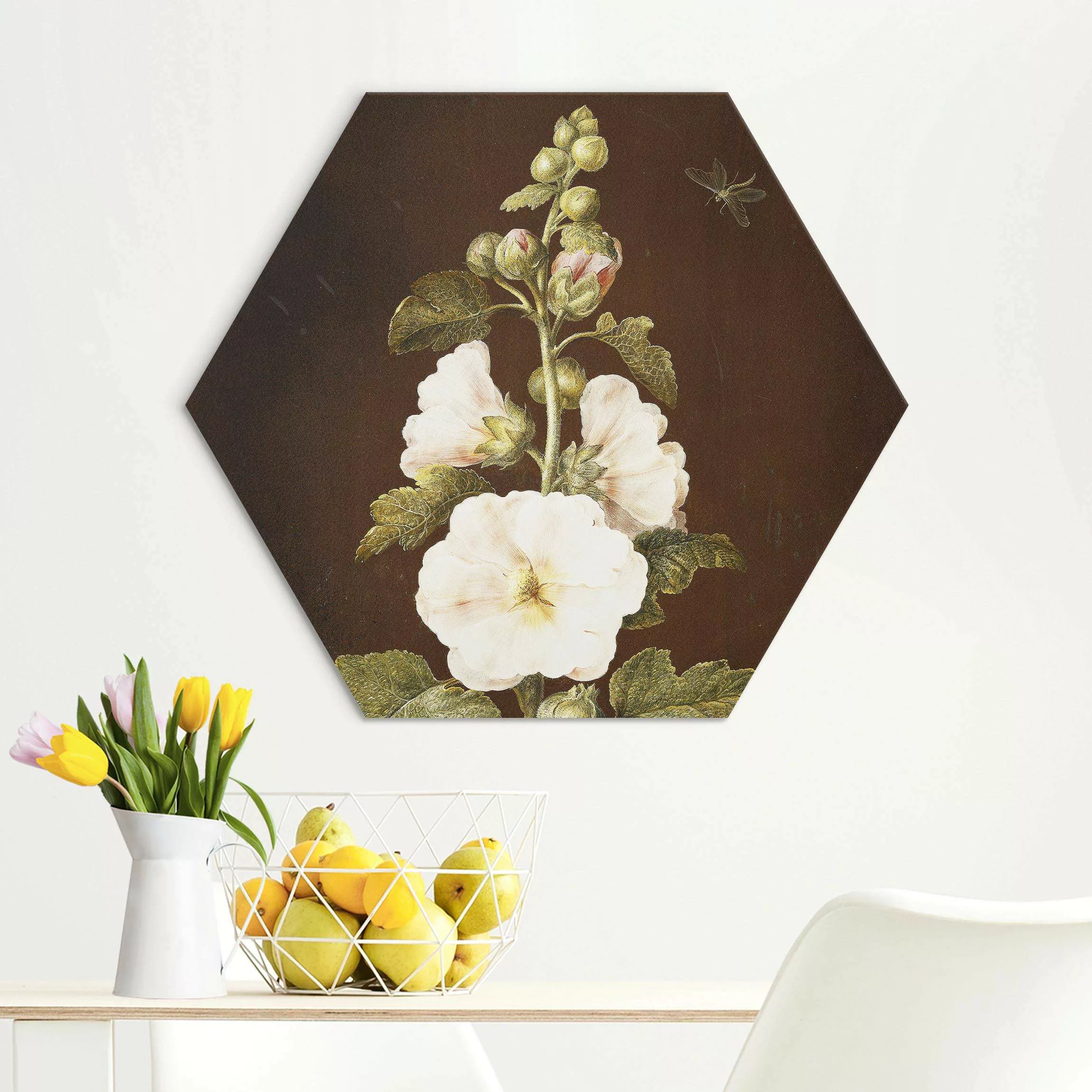 Hexagon-Alu-Dibond Bild Barbara Regina Dietzsch - Stockrose günstig online kaufen