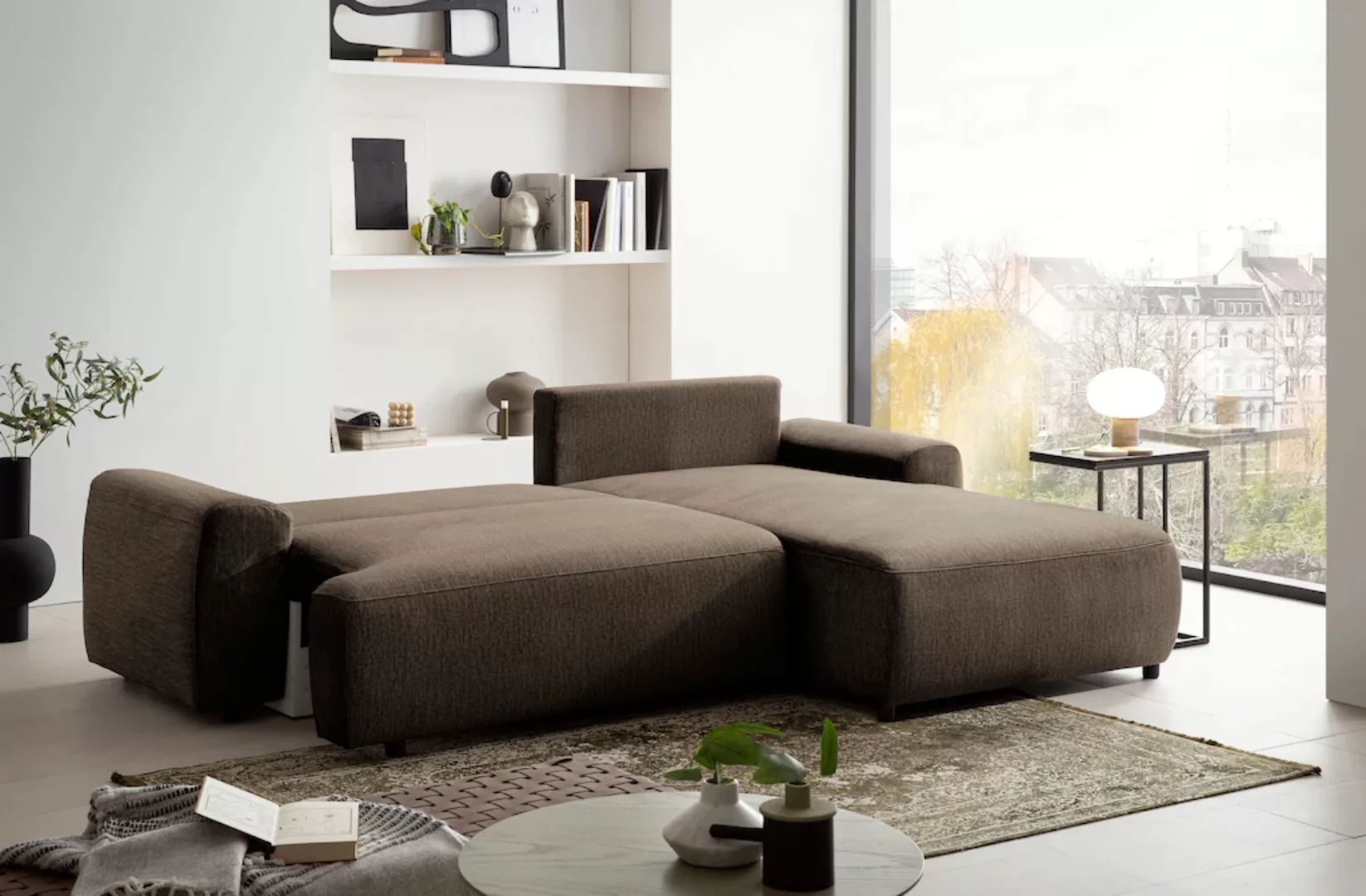 exxpo - sofa fashion Ecksofa "Game, gemütlich mit 5 Rückenkissen und 2 Zier günstig online kaufen