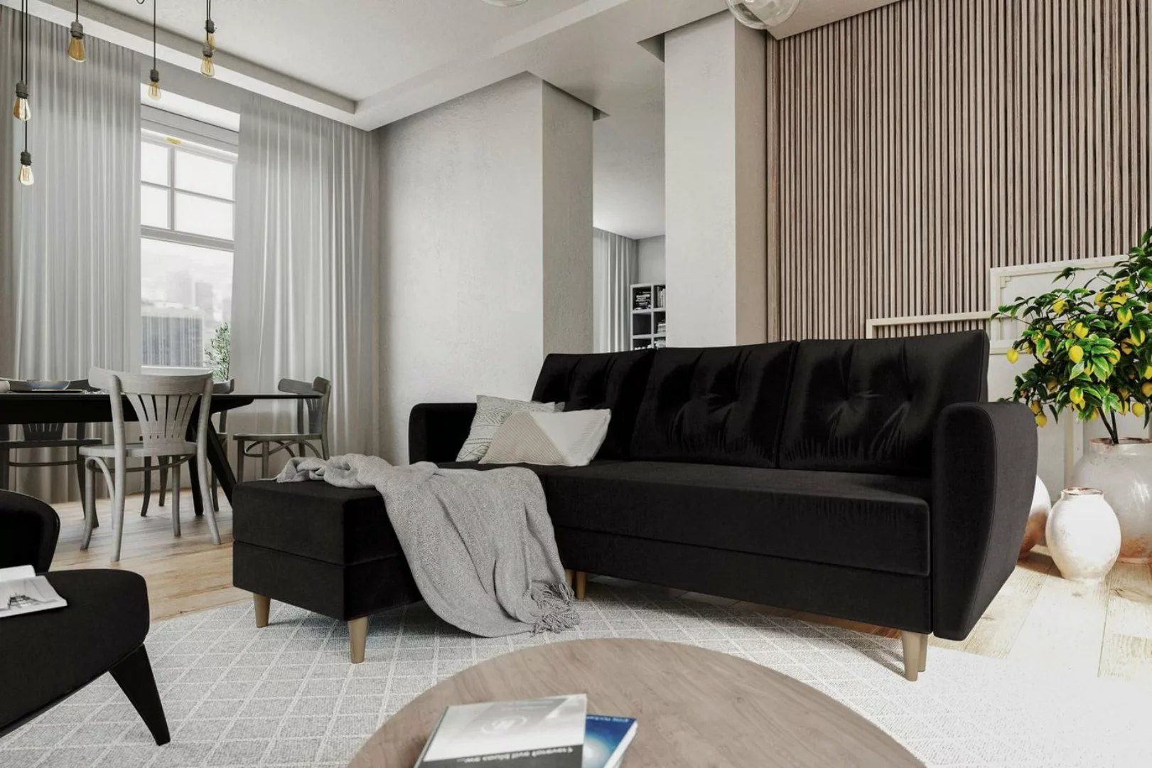 Stylefy Ecksofa Canaria, L-Form, Eckcouch, Sofa, Sitzkomfort, mit Bettfunkt günstig online kaufen
