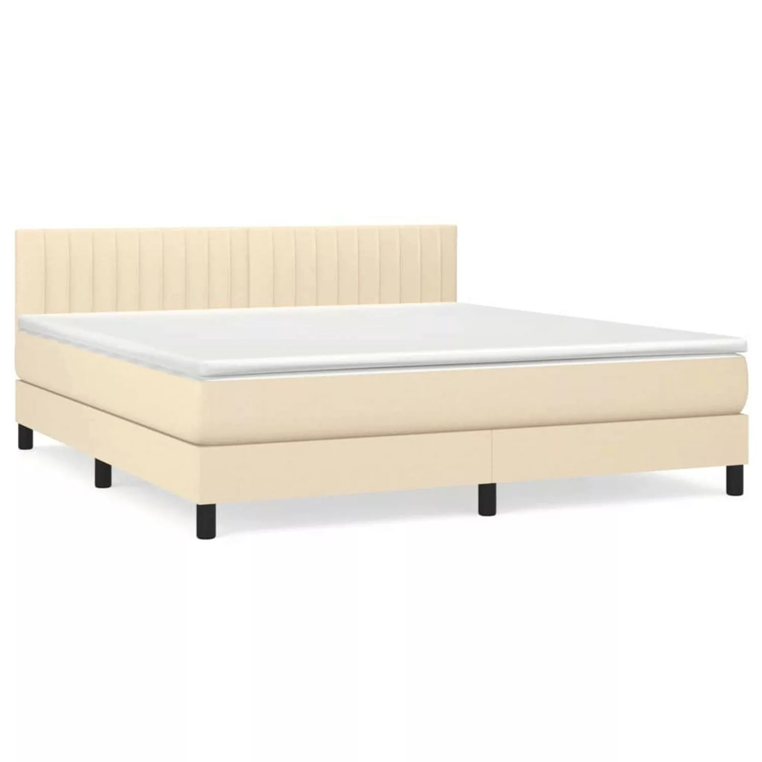 vidaXL Boxspringbett Boxspringbett mit Matratze Creme 180x200 cm Stoff Bett günstig online kaufen