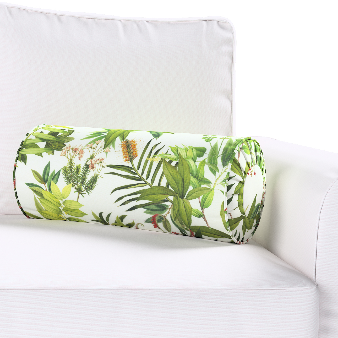 Nackenrolle mit Falten, grün-weiß, Ø 20 x 50 cm, Tropical Island (143-69) günstig online kaufen