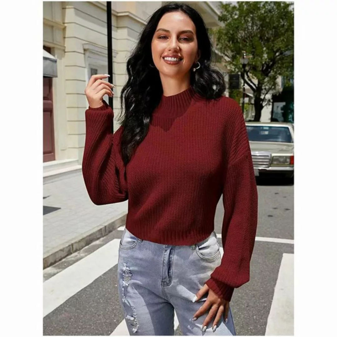 Nebelmeer Strickpullover Rundhalsausschnitt Pullover All-Match Modischer St günstig online kaufen