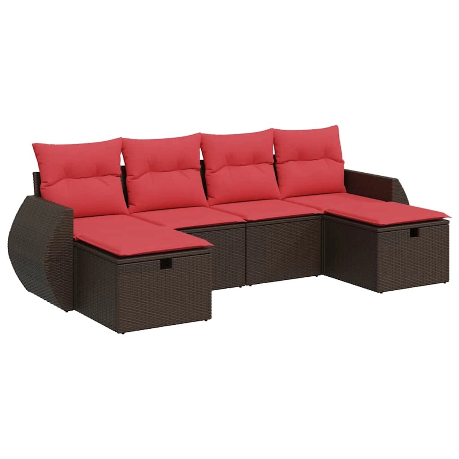 vidaXL 6-Tlg Garten-Sofagarnitur mit Kissen Braun Poly Rattan 3325630 günstig online kaufen