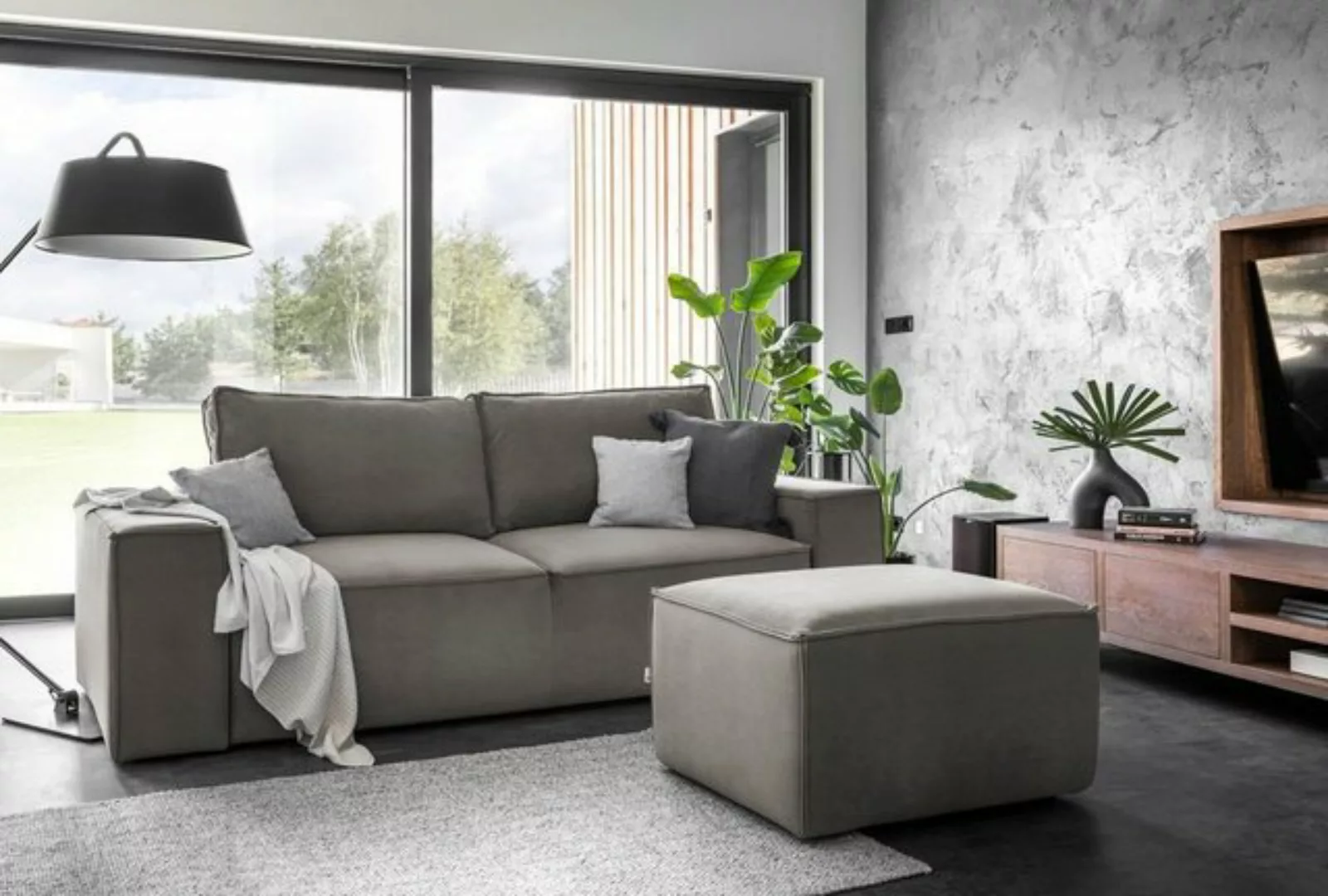 Luxusbetten24 Sofa Designer 2er Sofa Solaris, mit Stauraum und Schlaffunkti günstig online kaufen