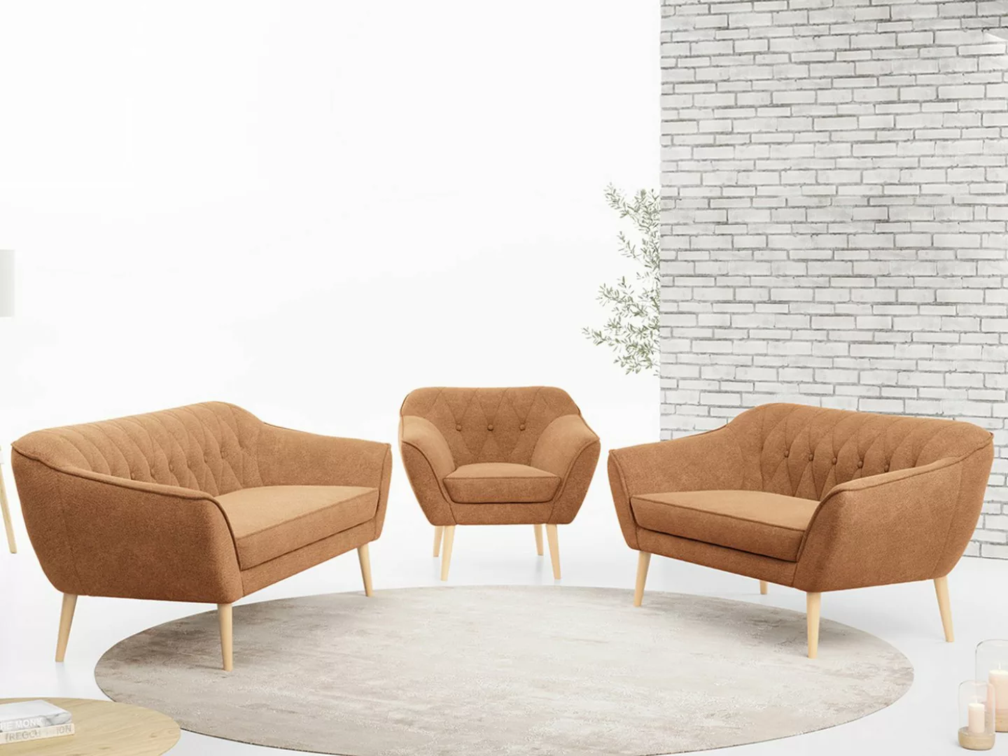 MKS MÖBEL Sofa PIRS 3 2 1, Moderne Sofa Set, Skandinavische Deko günstig online kaufen