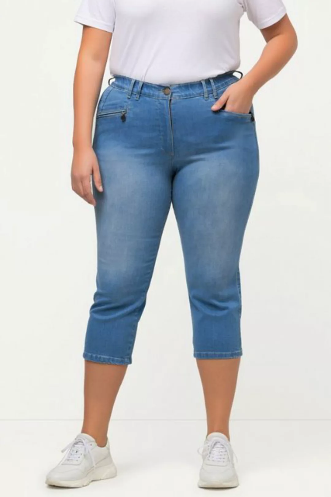 Ulla Popken 7/8-Hose 7/8-Jeans Mony Elastikbund Reißverschlusstaschen günstig online kaufen