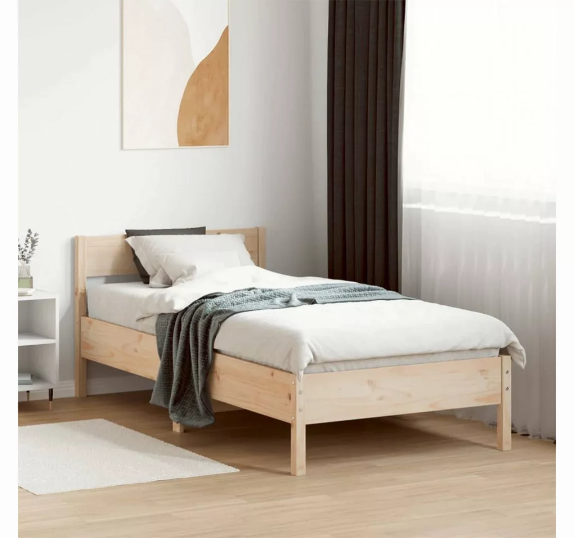 vidaXL Bett Massivholzbett ohne Matratze 75x190 cm Kiefernholz günstig online kaufen