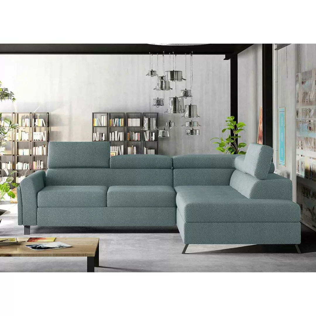 Ecksofa Sofa mit Schlaffunktion in Mintgrün günstig online kaufen