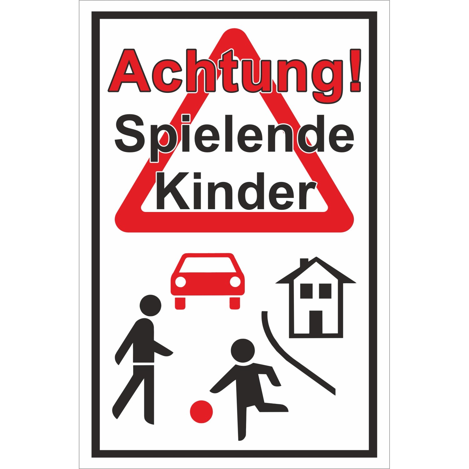 Warn- und Hinweissschild Achtung Spielende Kinder 30 cm x 20 cm PST günstig online kaufen