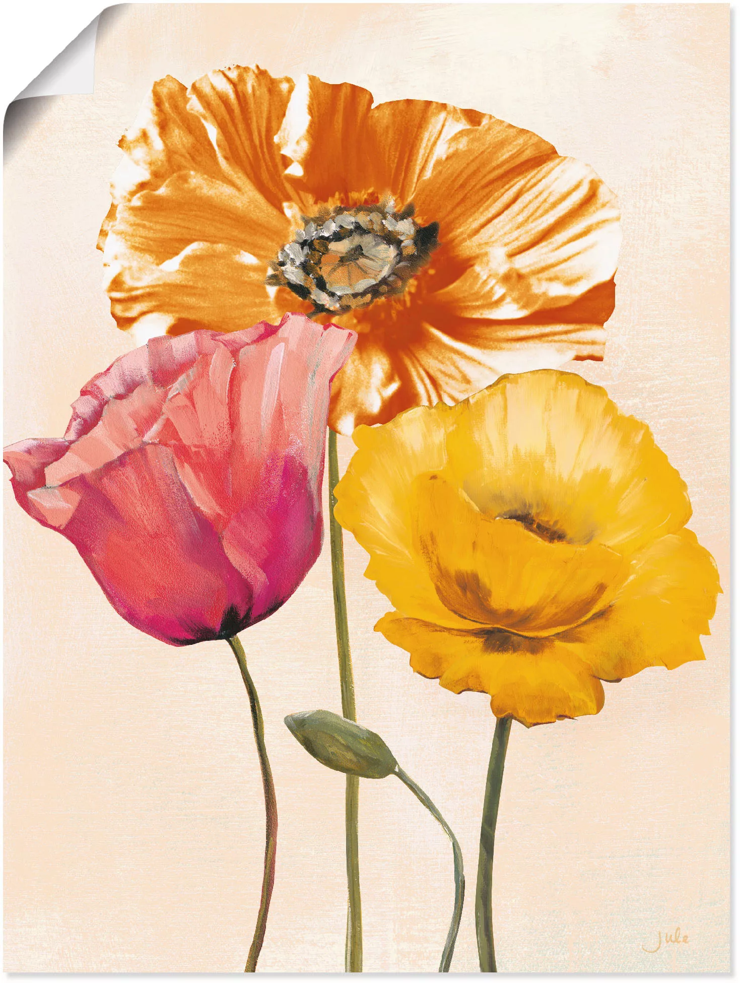 Artland Wandbild "Bunte Mohnblumen II", Blumenbilder, (1 St.), als Leinwand günstig online kaufen