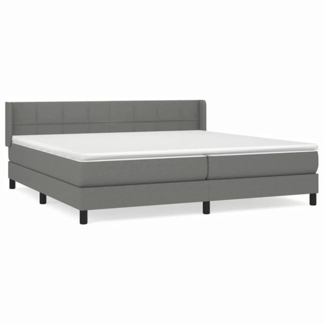 furnicato Bett Boxspringbett mit Matratze Dunkelgrau 200x200 cm Stoff (1-tl günstig online kaufen